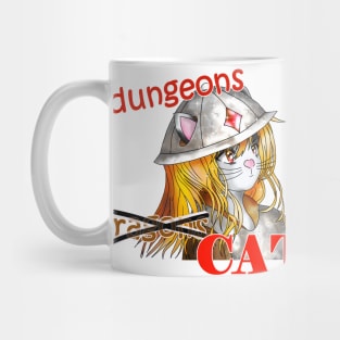 dungeons and cats warrior in shining armor Mug